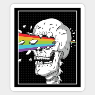 Rainbow Skull Blast Sticker